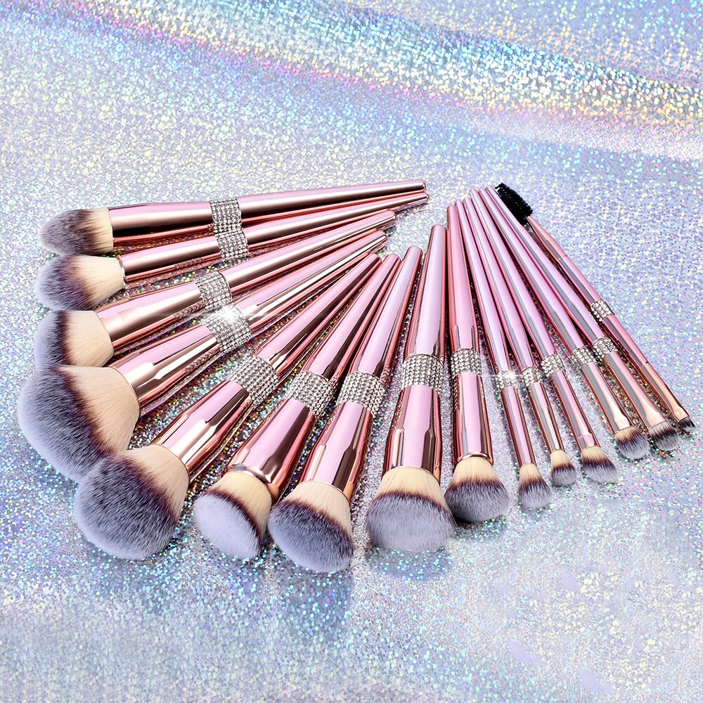 UNIEKE 10/14 delige Diamanten Make-up Kwasten set