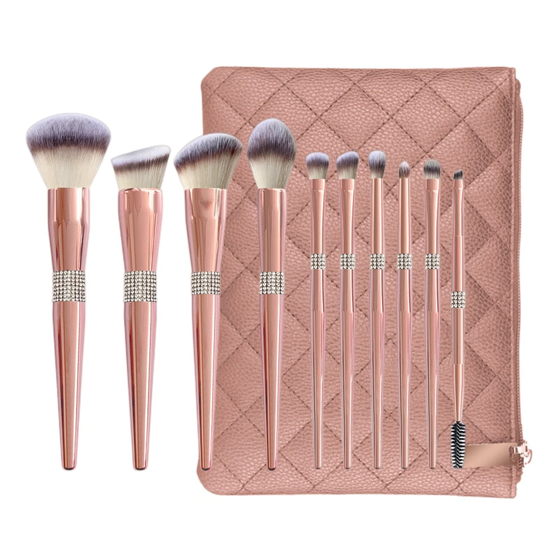 UNIEKE 10/14 delige Diamanten Make-up Kwasten set