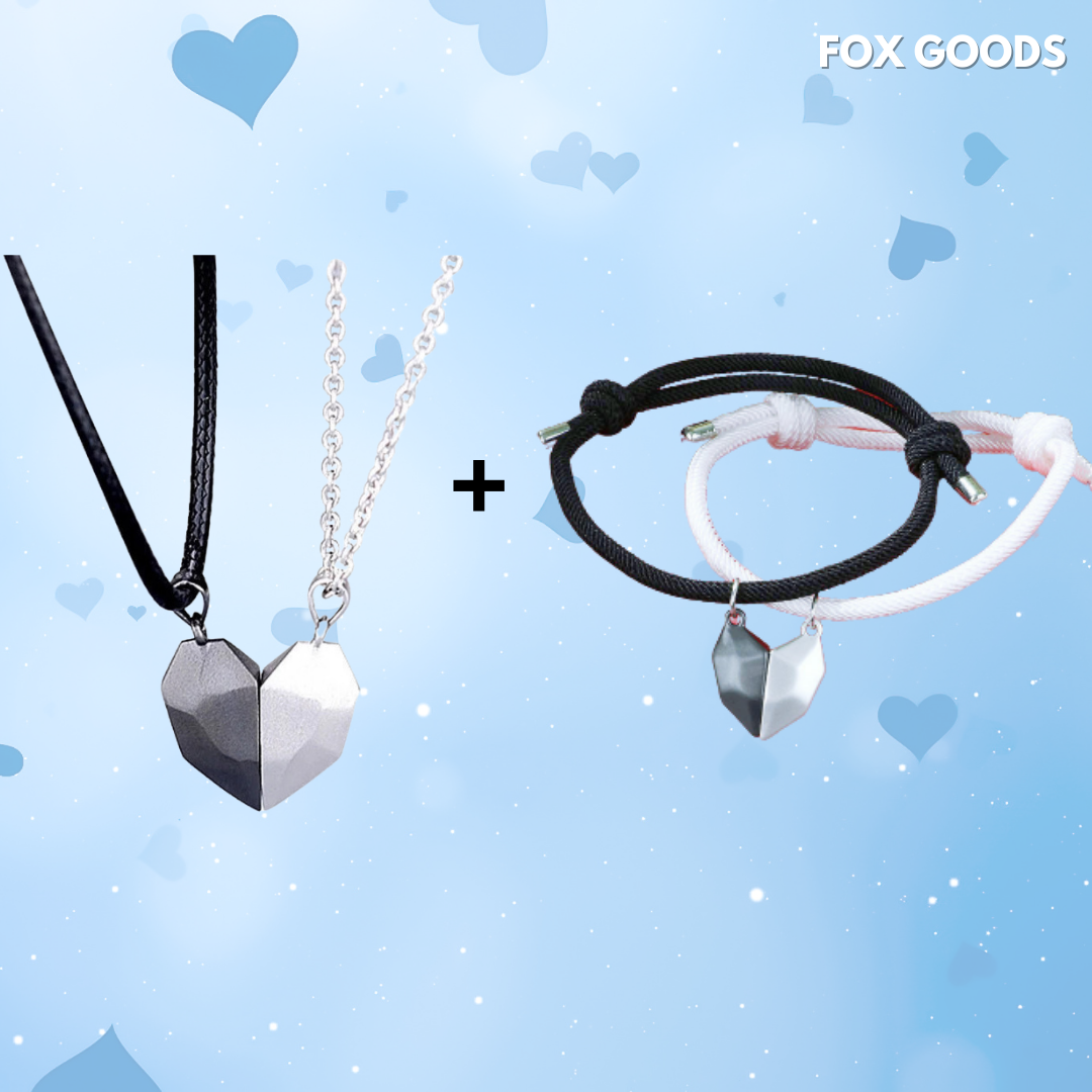 Lovely Neckless®-  2 Delig Magnetisch Hart Ketting