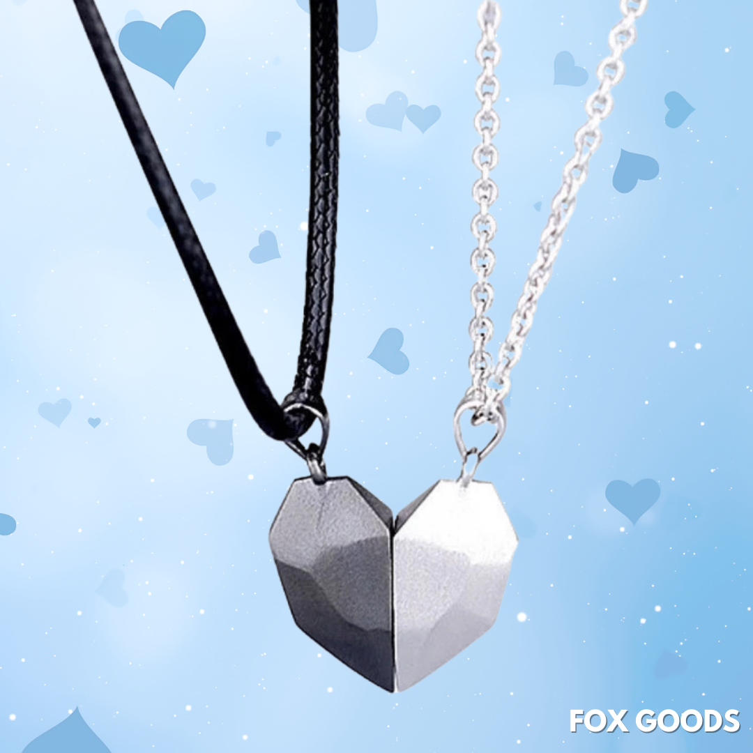 Lovely Neckless®-  2 Delig Magnetisch Hart Ketting