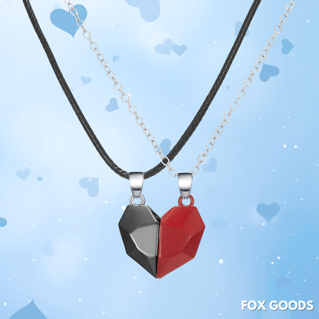 Lovely Neckless®-  2 Delig Magnetisch Hart Ketting