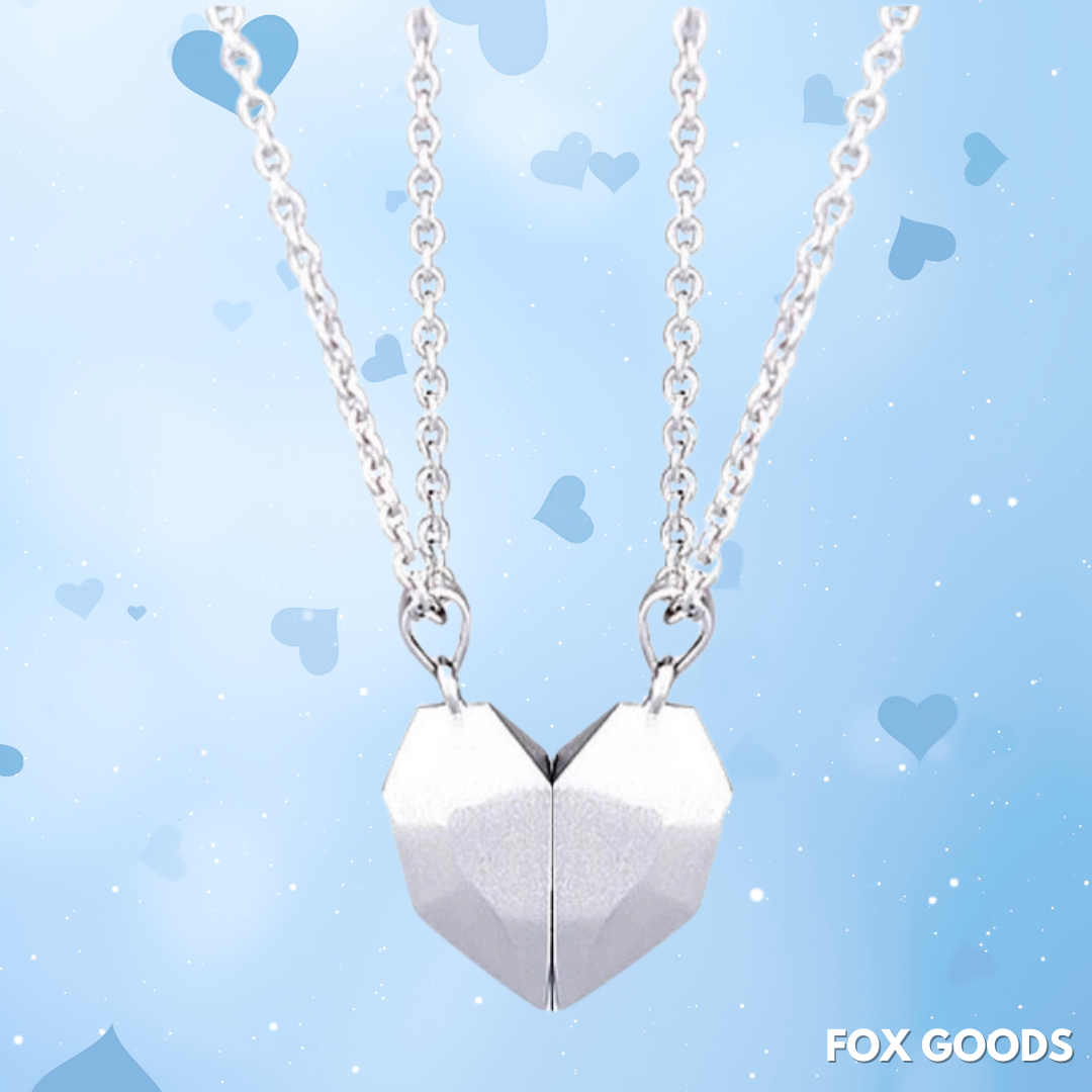 Lovely Neckless®-  2 Delig Magnetisch Hart Ketting