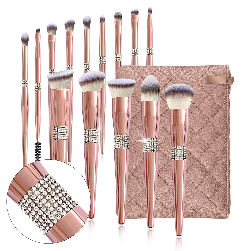 UNIEKE 10/14 delige Diamanten Make-up Kwasten set